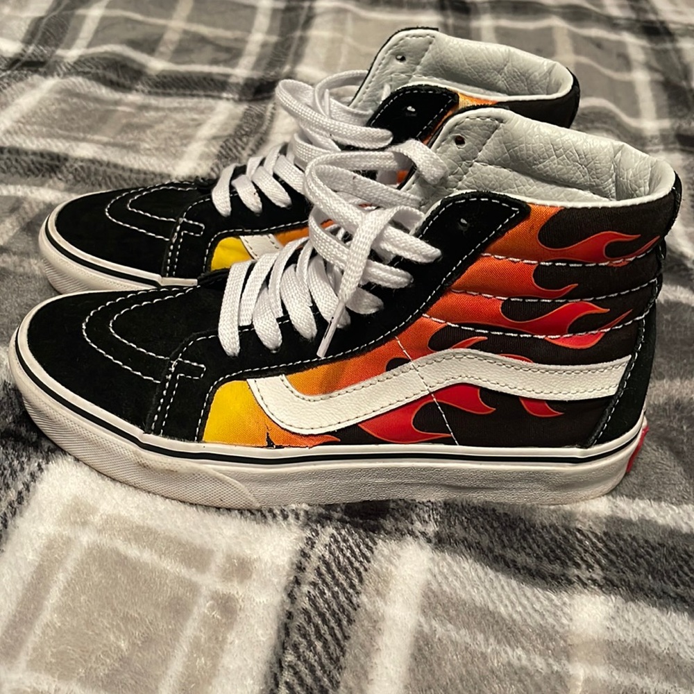 Flame hi top vans